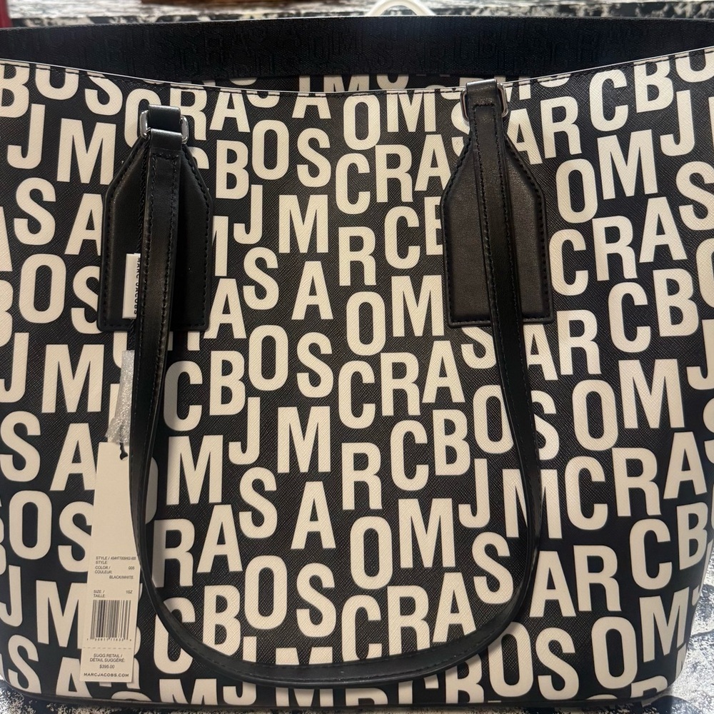 Marc Jacobs Black and White Logo Tote